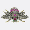 Antique Ruby and Diamond Fly Brooch