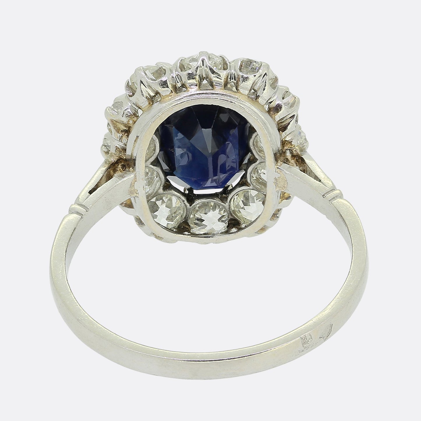 French Antique Sapphire and Diamond Cluster Ring