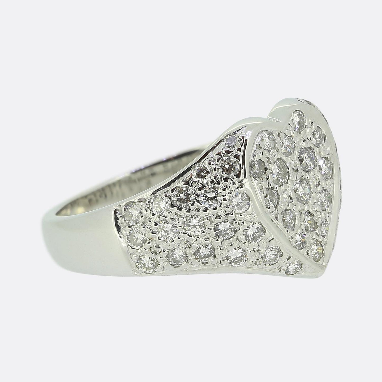 0.60 Carat Diamond Cluster Heart Ring