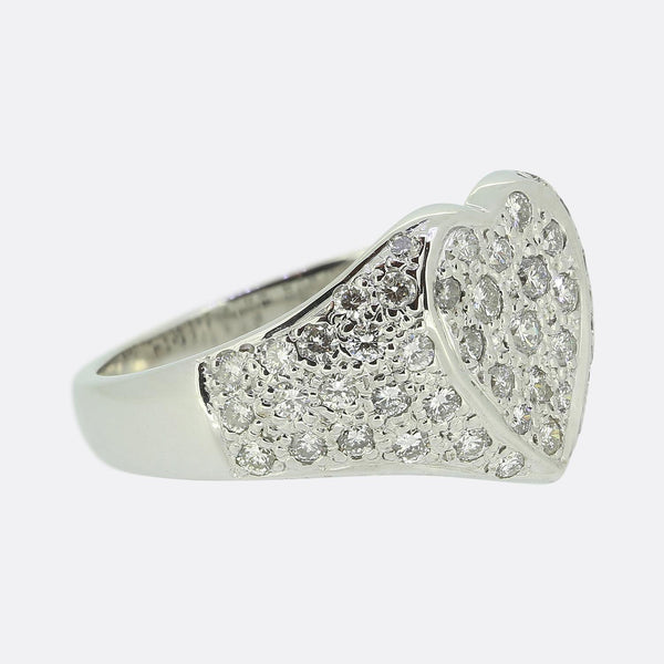 0.60 Carat Diamond Cluster Heart Ring