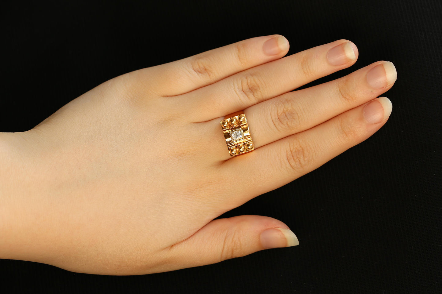 Antique French Diamond Signet Ring