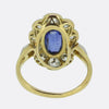 Edwardian 0.95 Carat Burmese Sapphire and Diamond Cluster Ring