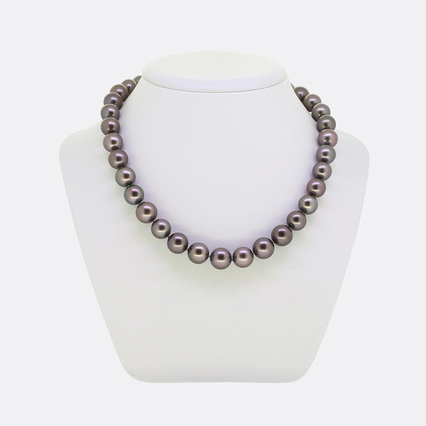 Tiffany & Co. Tahitian Pearl Necklace with Diamond Clasp