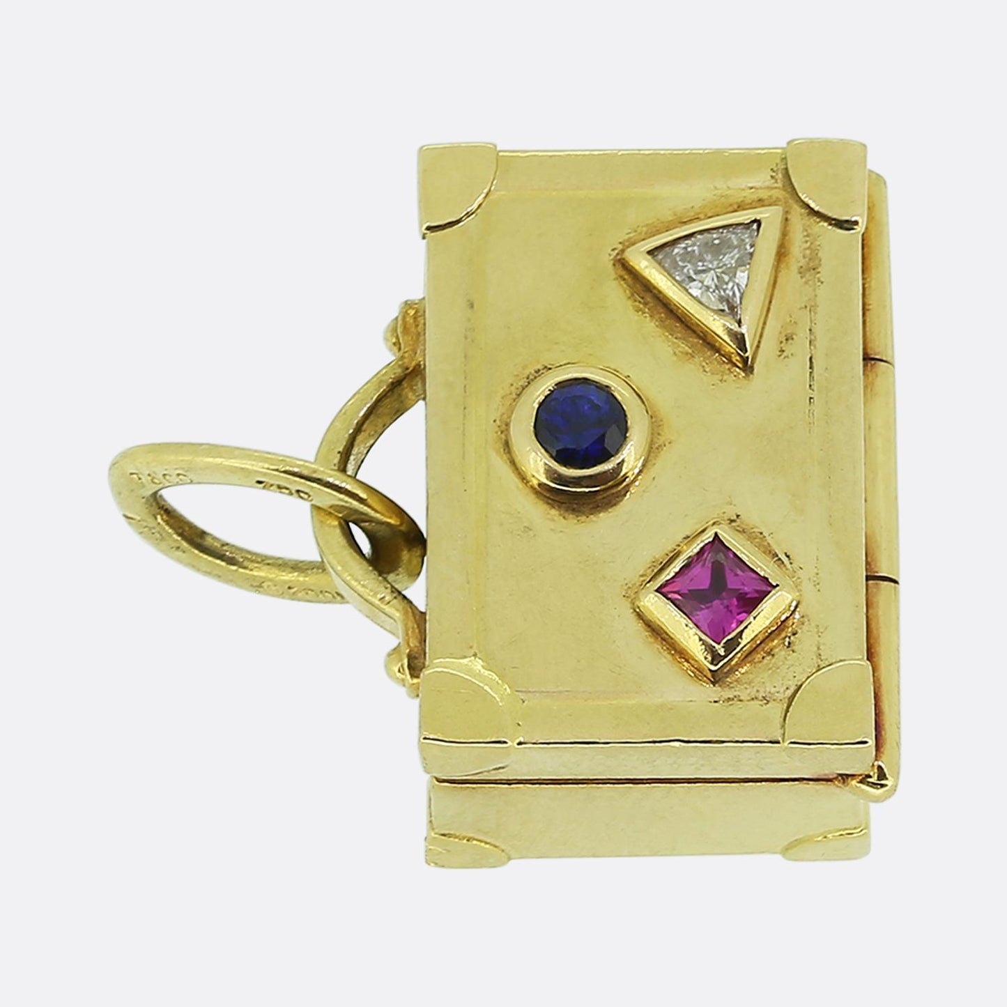 Tiffany & Co. Diamond Sapphire and Ruby Suitcase Charm Pendant