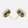 Art Nouveau Sapphire Floral Stud Earrings