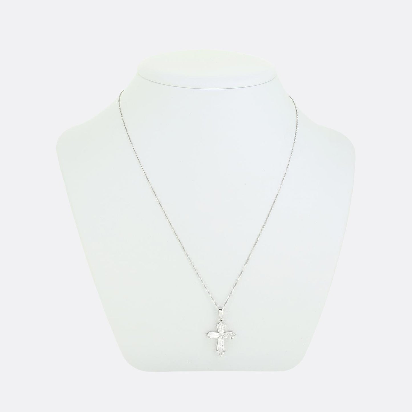 Art Deco 2.49 Carat Diamond Cross Pendant Necklace