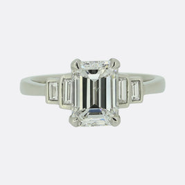 1.70 Carat Emerald Cut Diamond Ring