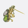 Victorian Pink Topaz and Peridot Witches Heart Brooch