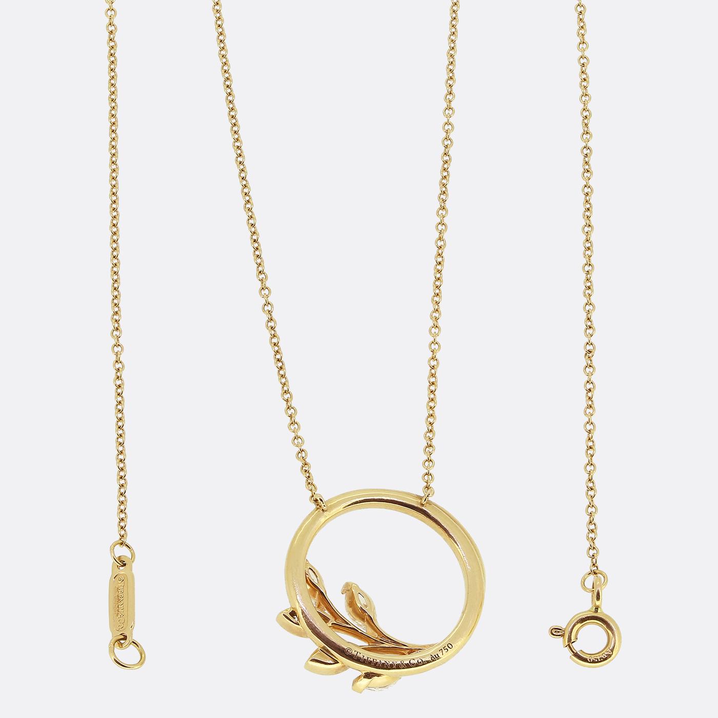 Tiffany & Co. Victoria Diamond Vine Circle Pendant Necklace