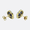 Art Nouveau Sapphire Floral Stud Earrings