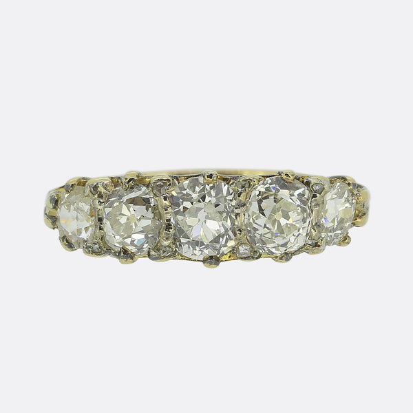 Victorian 1.44 Carat Diamond Five-Stone Ring