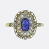 Edwardian Sapphire and Diamond Cluster Ring