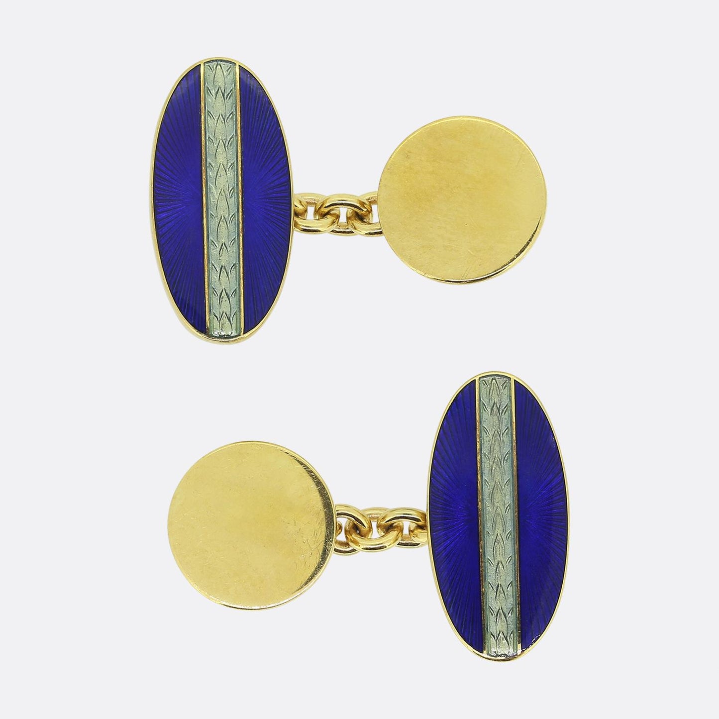 Fabergé Blue Enamel Chain Link Cufflinks