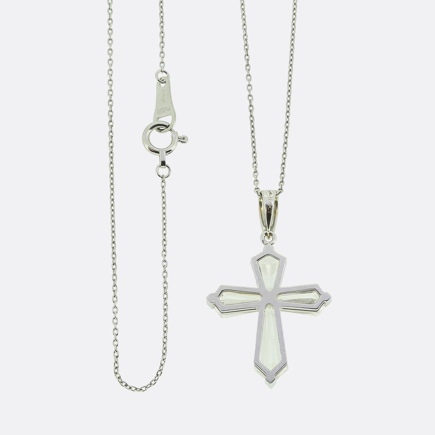 Art Deco 2.49 Carat Diamond Cross Pendant Necklace
