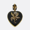 Antique Onyx and Diamond Heart Locket Pendant