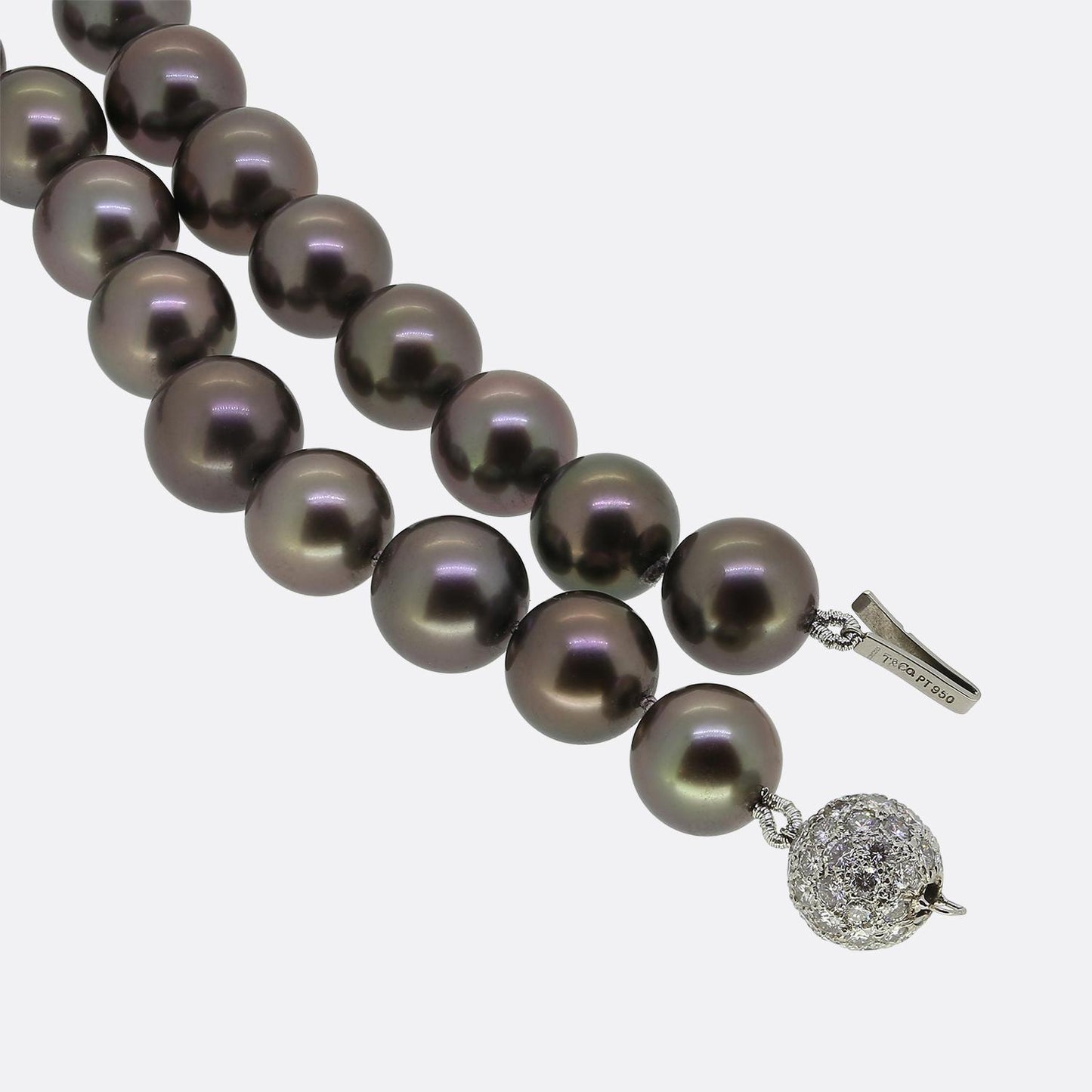 Tiffany & Co. Tahitian Pearl Necklace with Diamond Clasp
