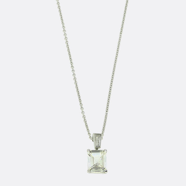 1.00 Carat Rectangular Step-Cut Diamond Necklace