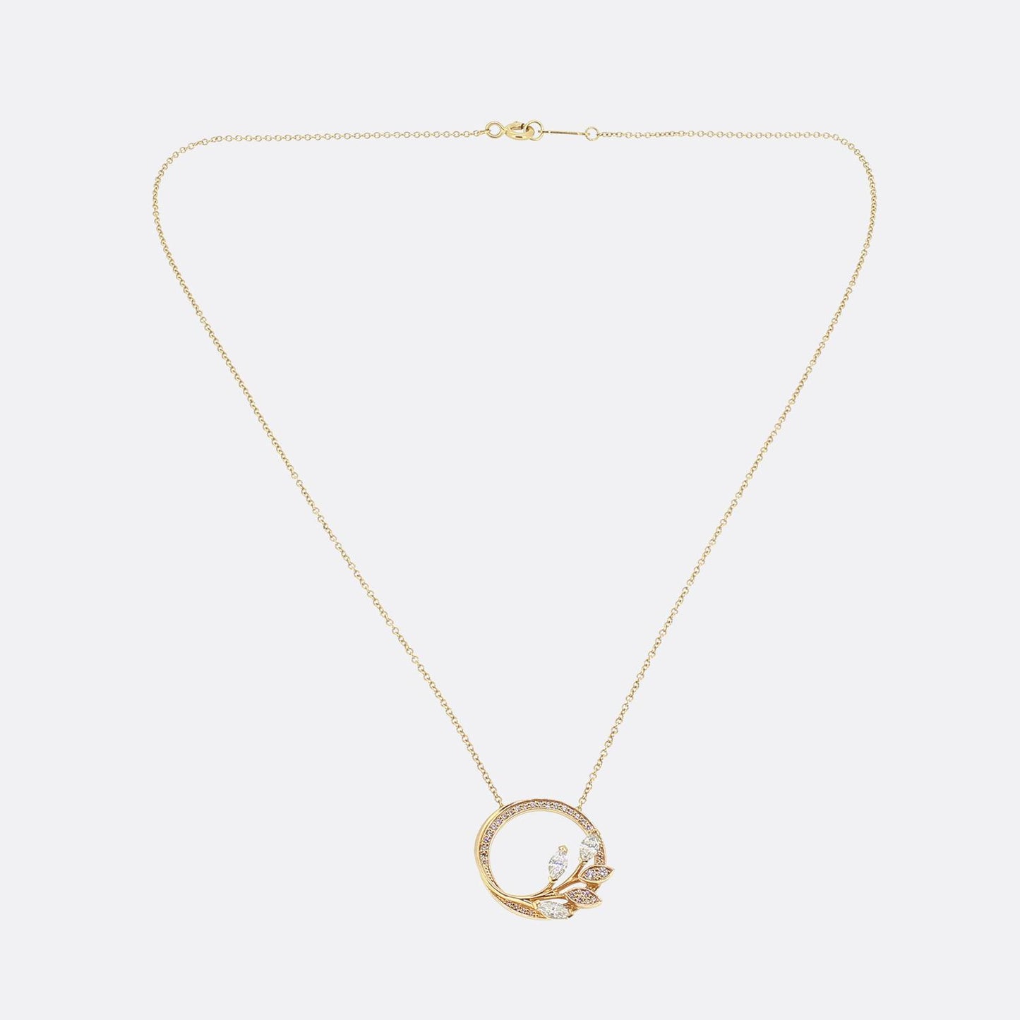 Tiffany & Co. Victoria Diamond Vine Circle Pendant Necklace