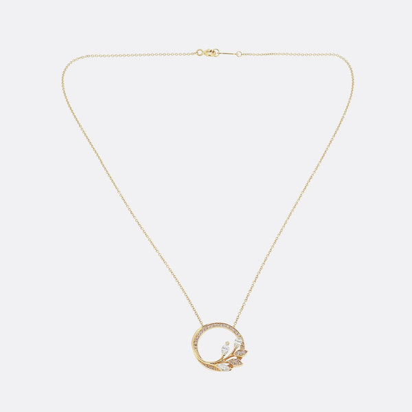 Tiffany & Co. Victoria Diamond Vine Circle Pendant Necklace