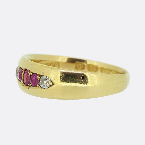 Antique Ruby and Diamond Band Ring