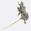 Antique Ruby and Diamond Fly Brooch