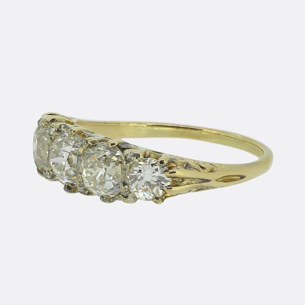 Victorian 1.44 Carat Diamond Five-Stone Ring