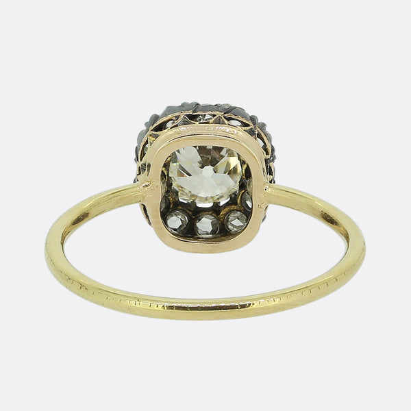 Victorian 0.80 Carat Old Cut Diamond Cluster Ring