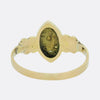 Victorian Pearl and Black Enamel Flower Ring