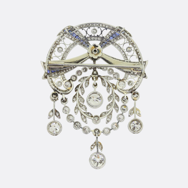 Belle Époque Sapphire and Diamond Brooch