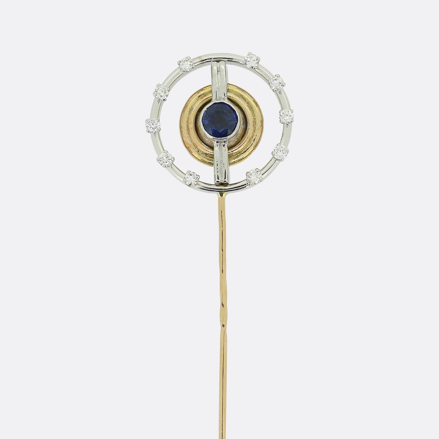 Vintage Sapphire and Diamond Lapel Pin