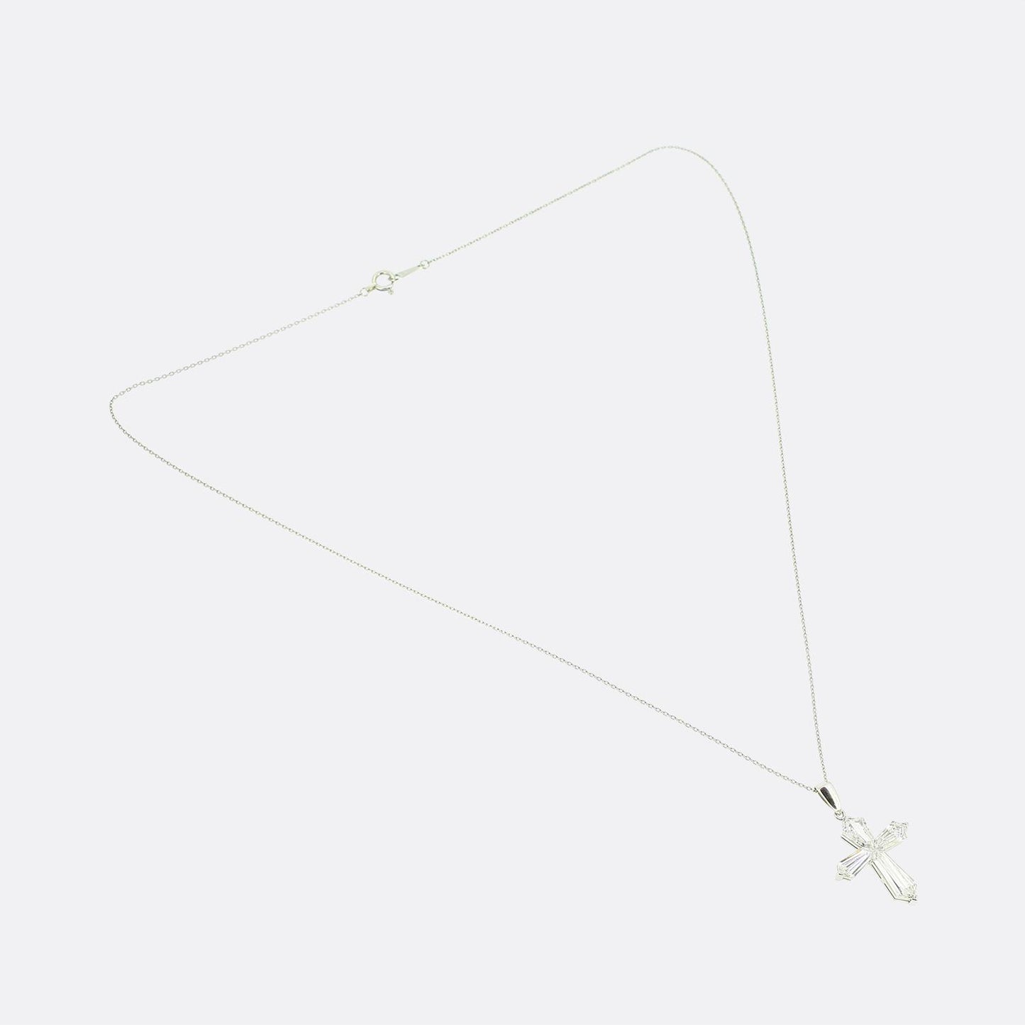 Art Deco 2.49 Carat Diamond Cross Pendant Necklace