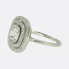 Art Deco 1.10 Carat Old Cushion Cut Diamond Double Halo Ring