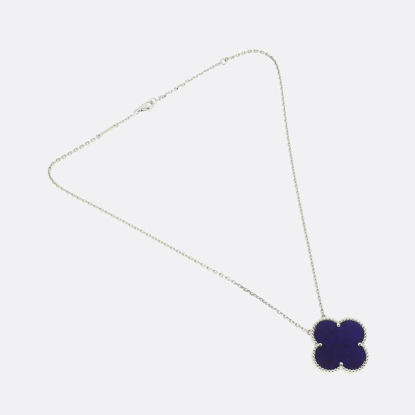 Van Cleef & Arpels Magic Alhambra Blue Sevres Porcelain Necklace