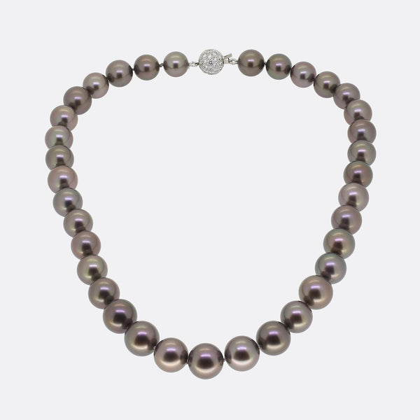 Tiffany & Co. Tahitian Pearl Necklace with Diamond Clasp