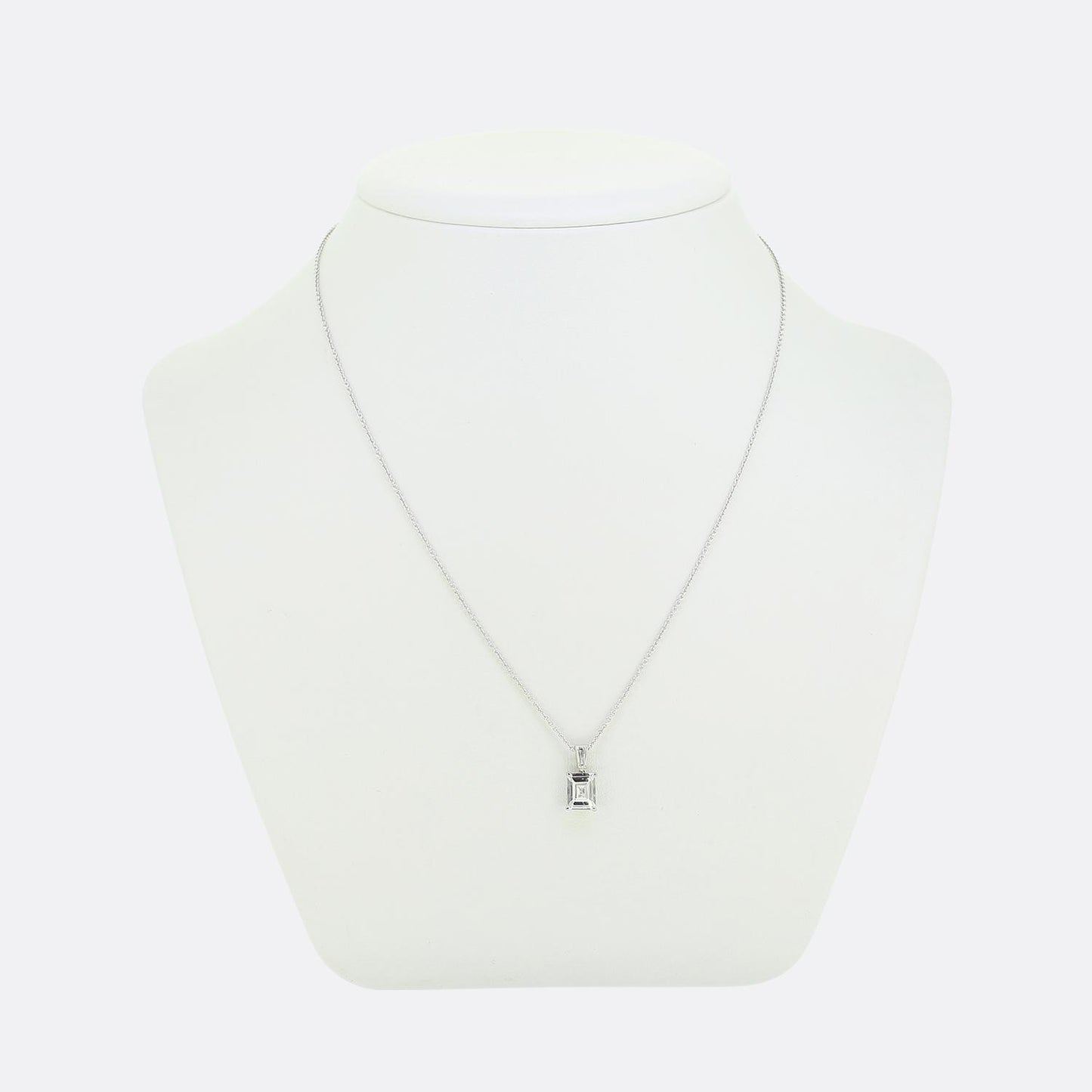 1.00 Carat Rectangular Step-Cut Diamond Necklace