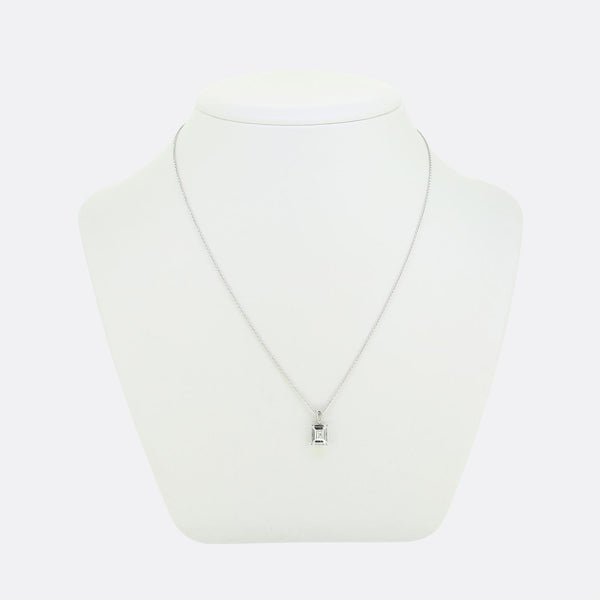 1.00 Carat Rectangular Step-Cut Diamond Necklace