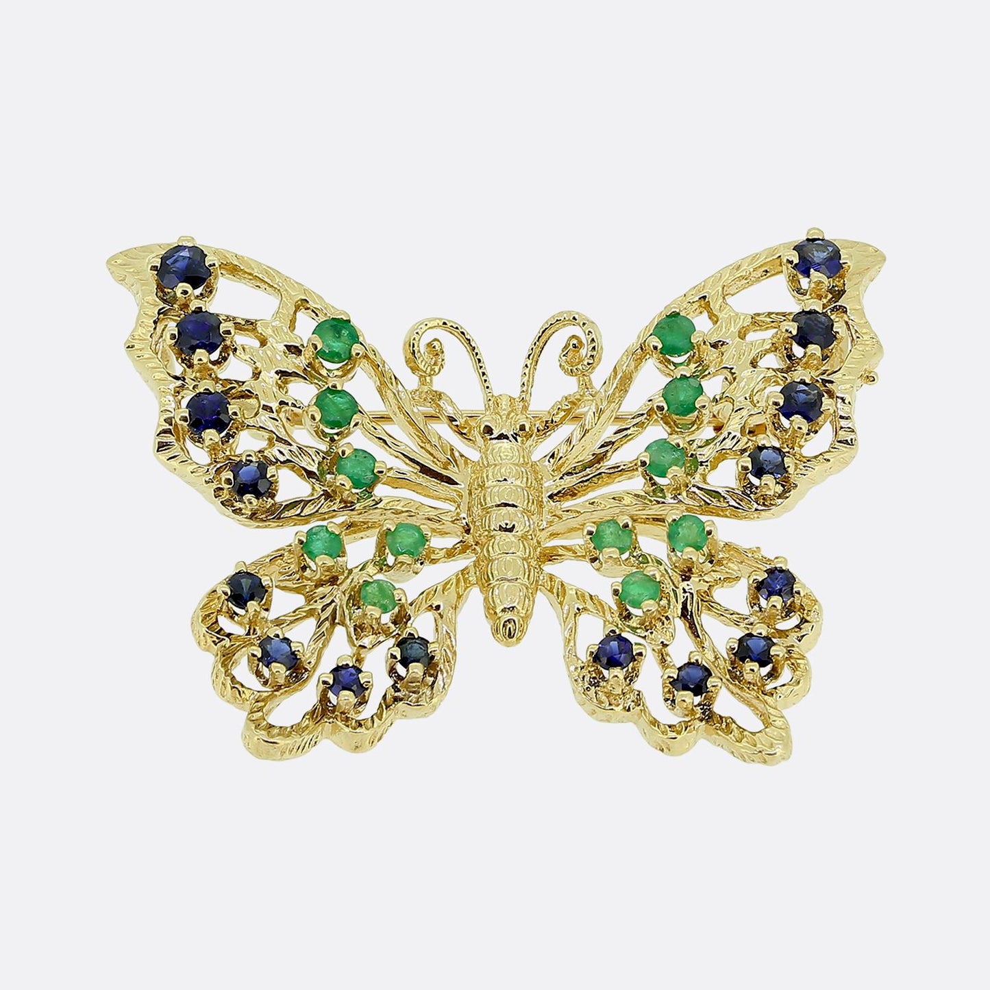 Fabergé Sapphire and Emerald Butterly Pendant Brooch