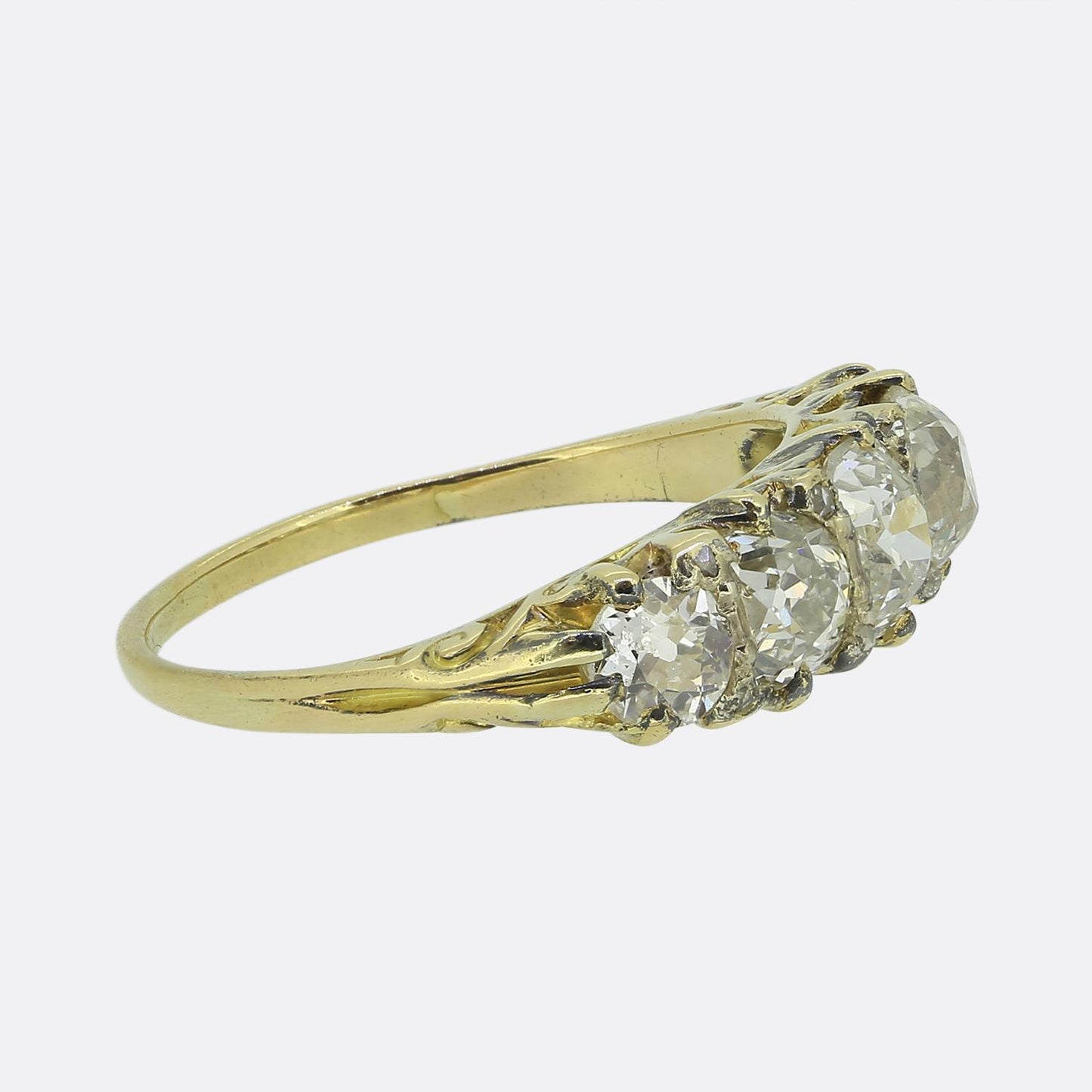 Victorian 1.44 Carat Diamond Five-Stone Ring