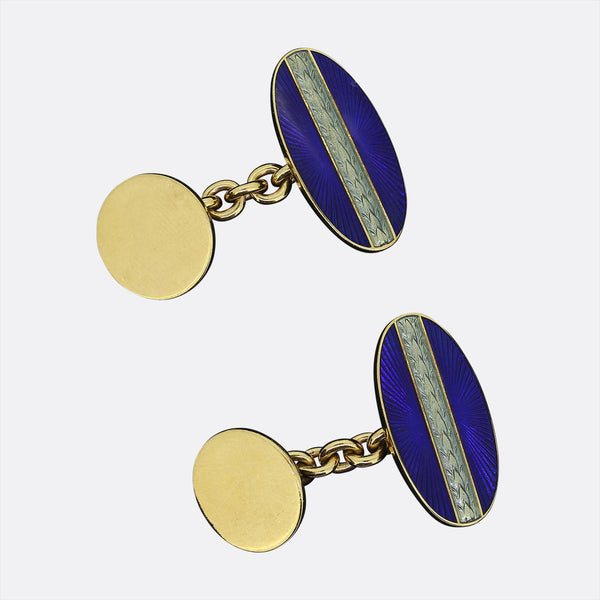 Fabergé Blue Enamel Chain Link Cufflinks