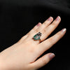 Victorian Emerald and Diamond Double Heart Ring