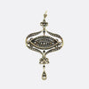 Victorian Diamond Cluster Drop Brooch