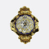 Victorian Old Cut Diamond Cluster and Enamel Dress Ring