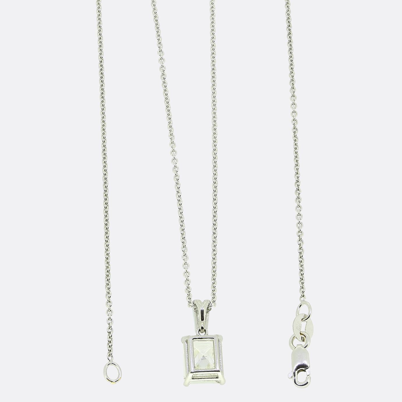 1.00 Carat Rectangular Step-Cut Diamond Necklace – The Vintage Jeweller
