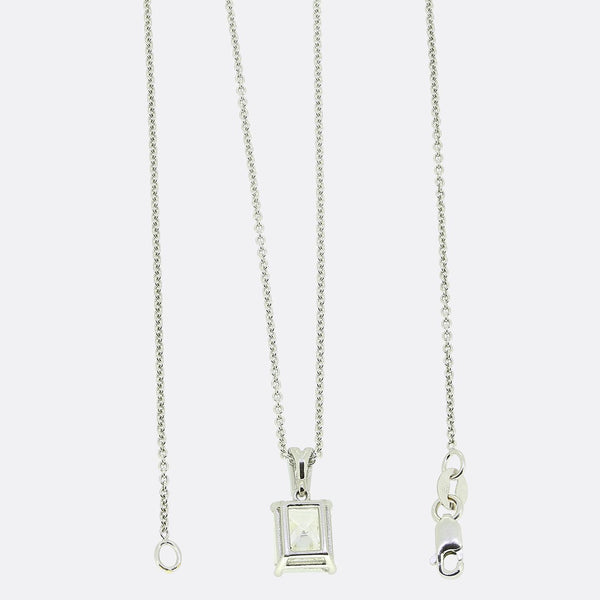 1.00 Carat Rectangular Step-Cut Diamond Necklace
