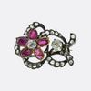 Victorian Burmese Ruby and Diamond Flower Brooch
