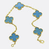 Van Cleef & Arpels Vintage Alhambra Five Motif Blue Agate Bracelet