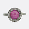 Art Deco Cabochon Ruby and Diamond Ring