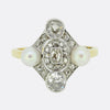 Art Deco Natural Pearl and Diamond Cluster Ring