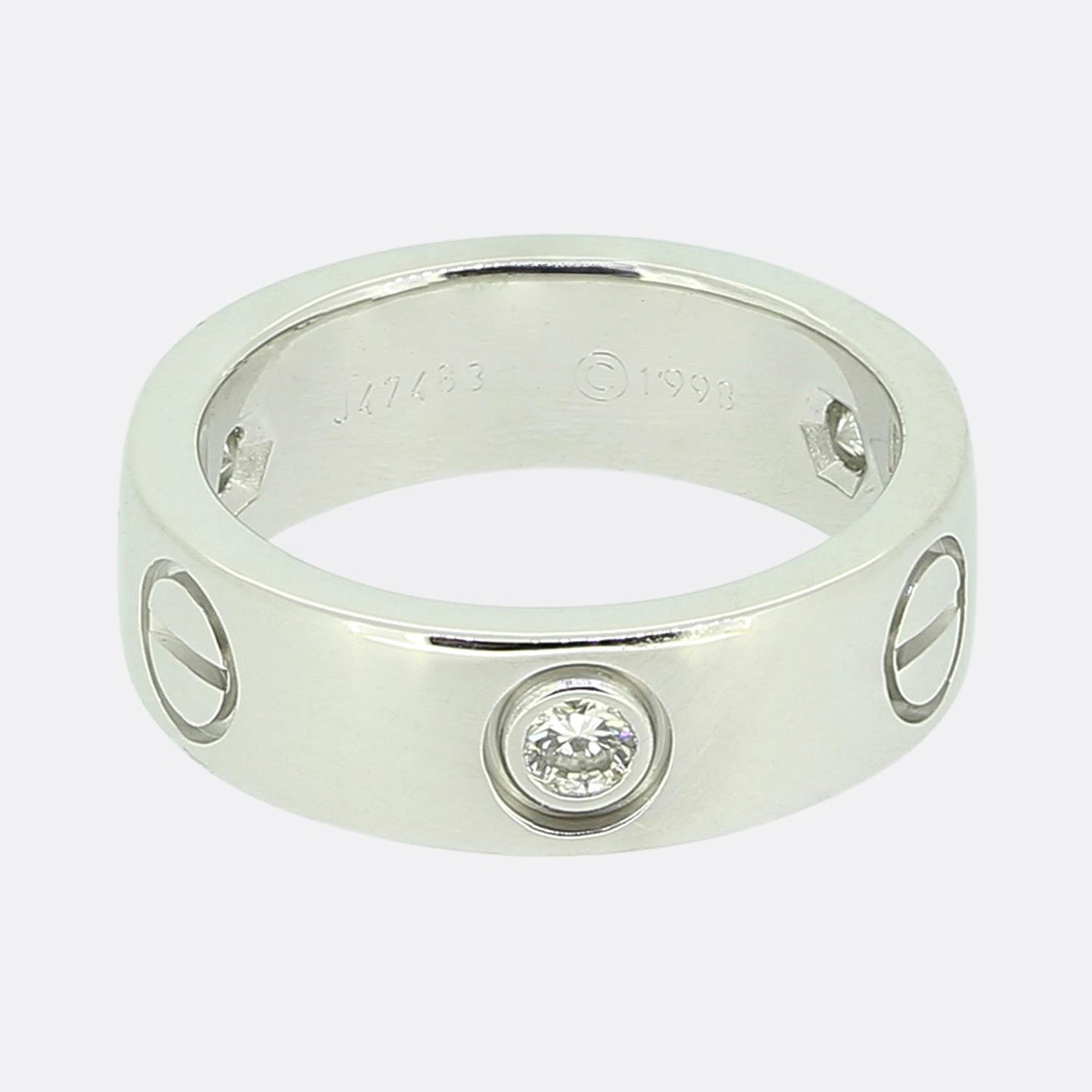 Cartier Three Diamond LOVE Ring Size I (48)