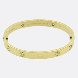 Cartier Four Diamond Classic Model LOVE Bangle Size 16